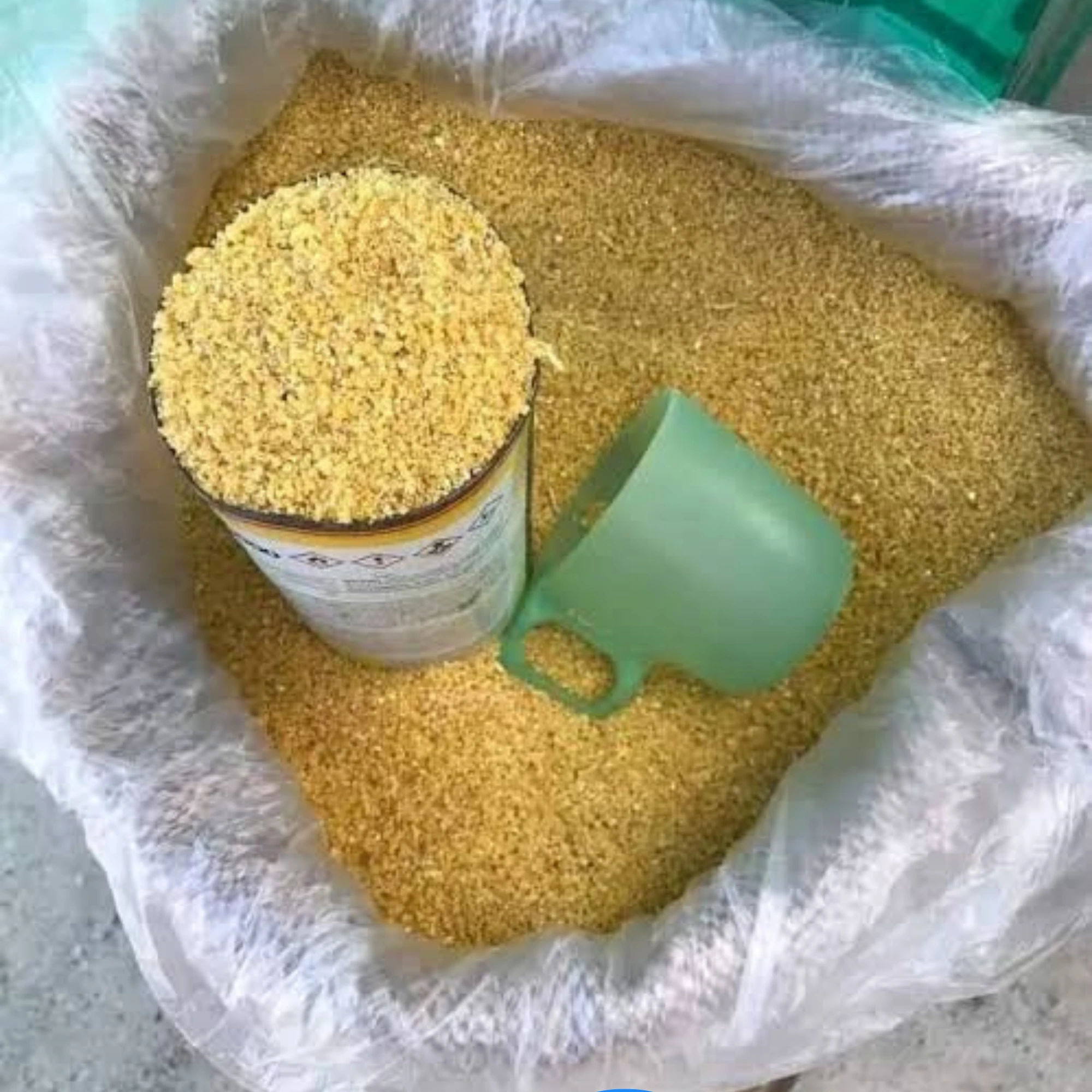 Mandioca fermentada selecionada com cuia